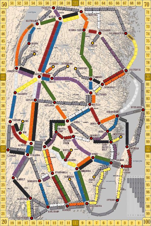 South-East Sweden 1925 (fan expansion for Ticket to Ride) image 1