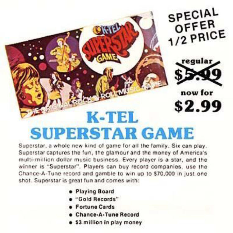 K-Tel Superstar Game: The Original Rock 'n Roll Music Game image 2