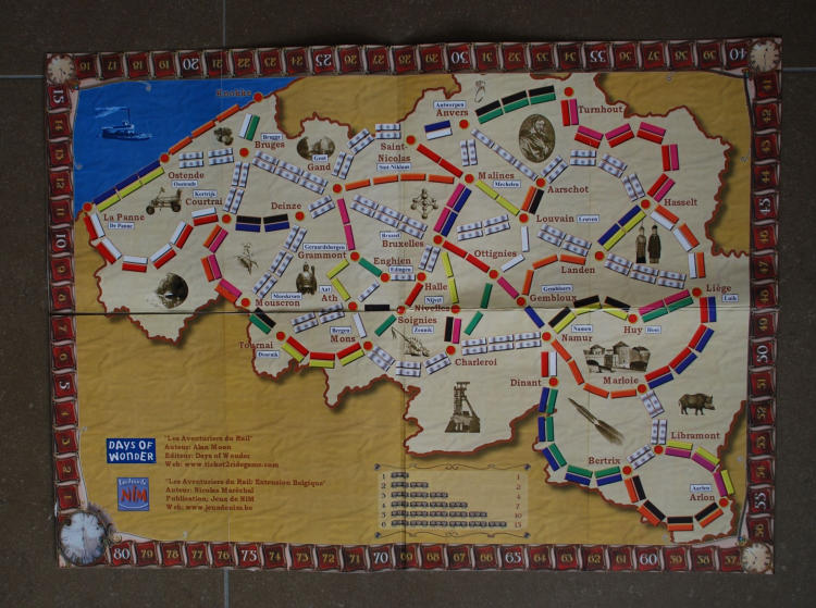 Les Aventuriers du rail en Belgique (fan expansion to Ticket to Ride) image 1